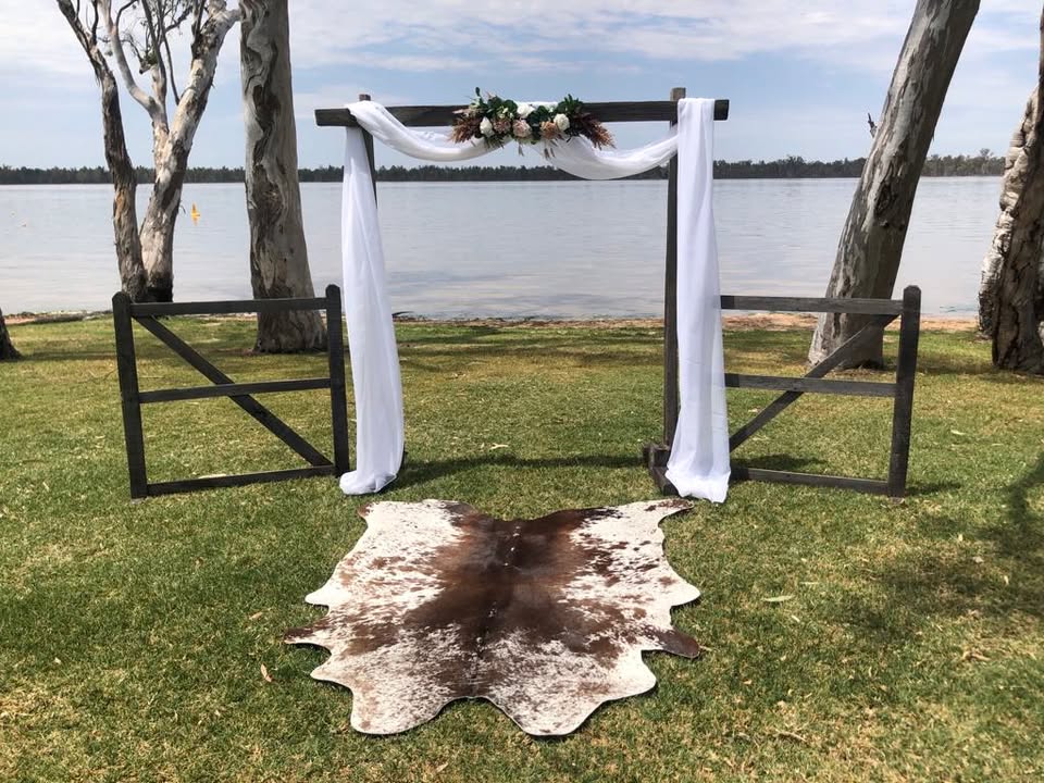 Wedding arch by the lake