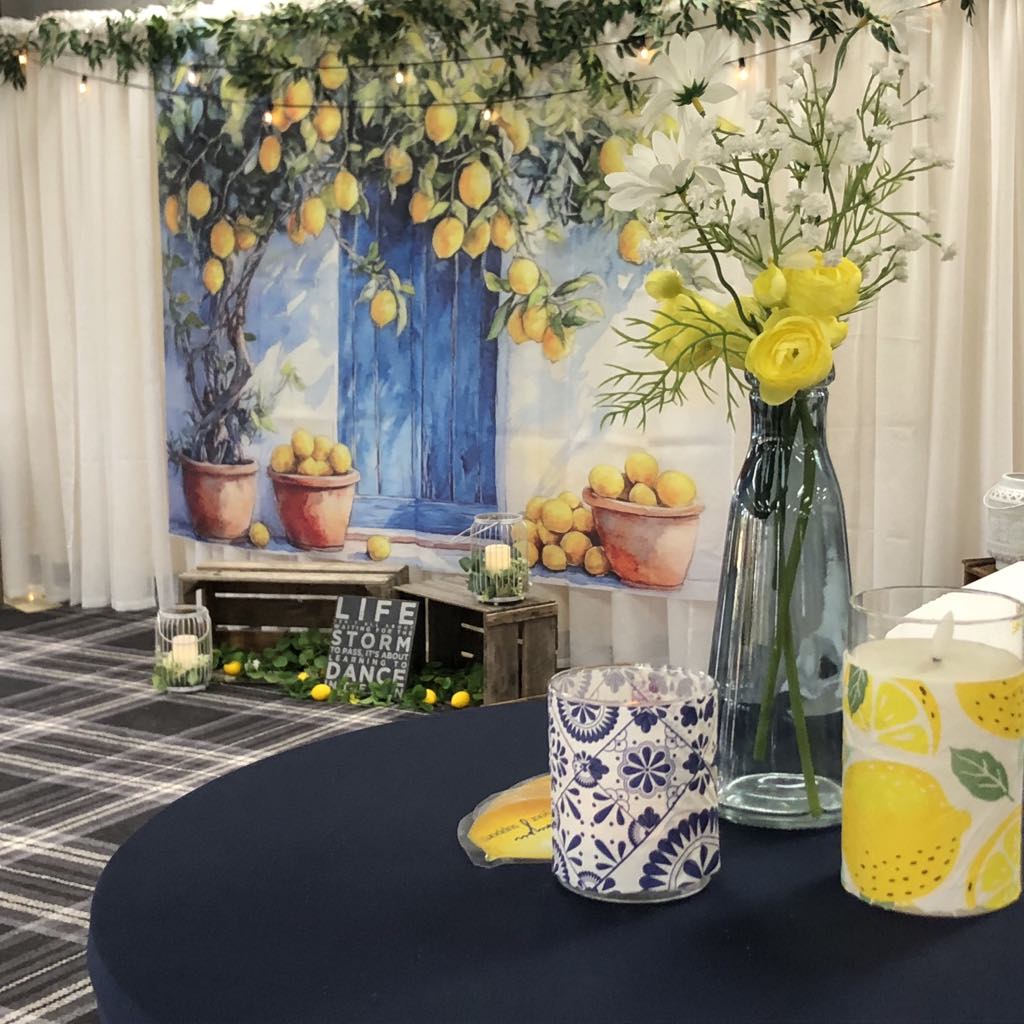 Lemon themed party backdrop